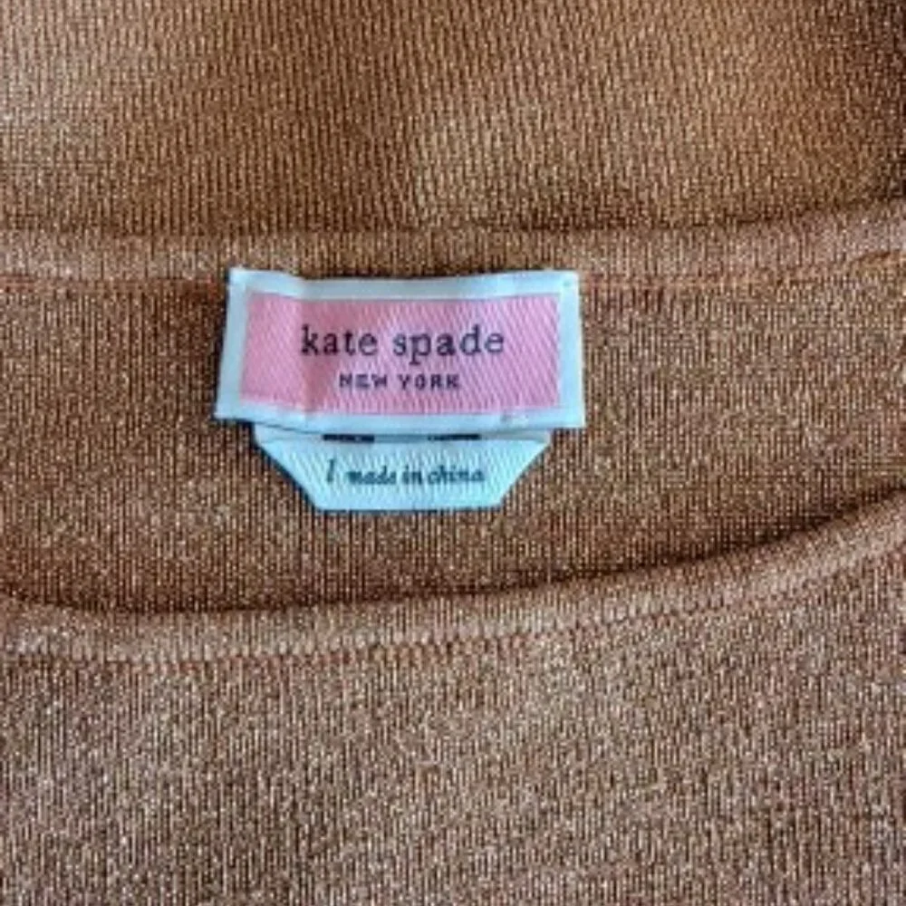 Kate‎ Spade Metallic Brown and Pink Short Sleeve Elegant Sweater - in Size Large